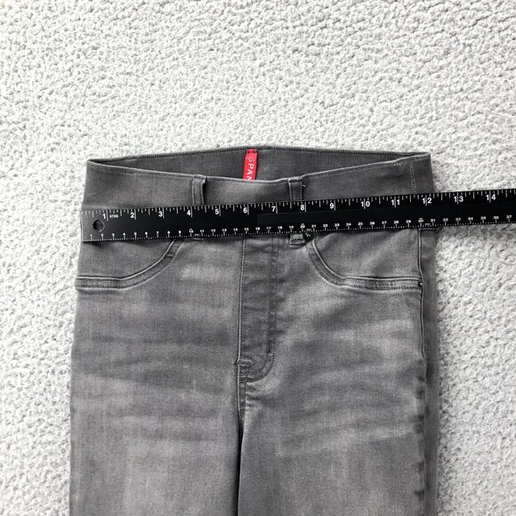 SPANX Womens Size XS Gray Distressed Raw Hem Mid Rise Skinny Ankle Jegging Jeans - Picture 13 of 16